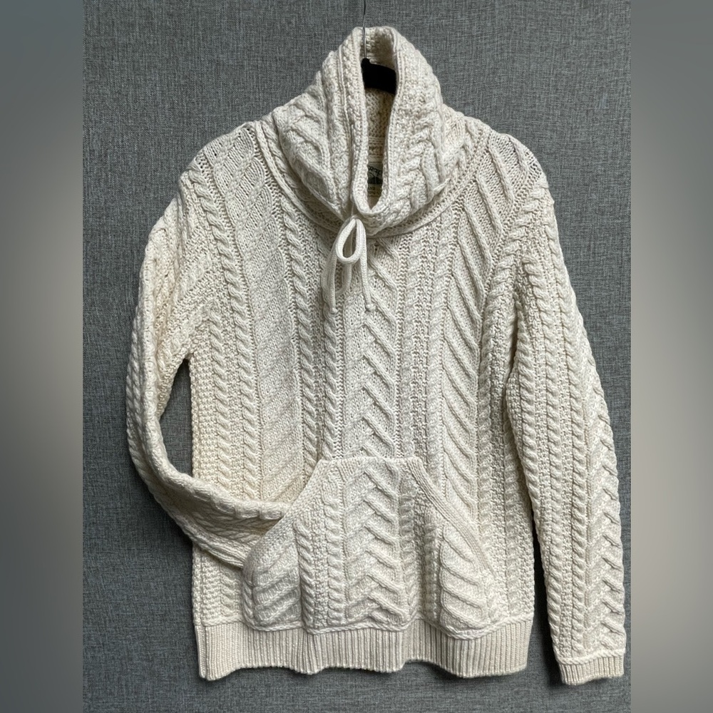 Aran Wool Drawstring Sweater - Picture 2 of 5